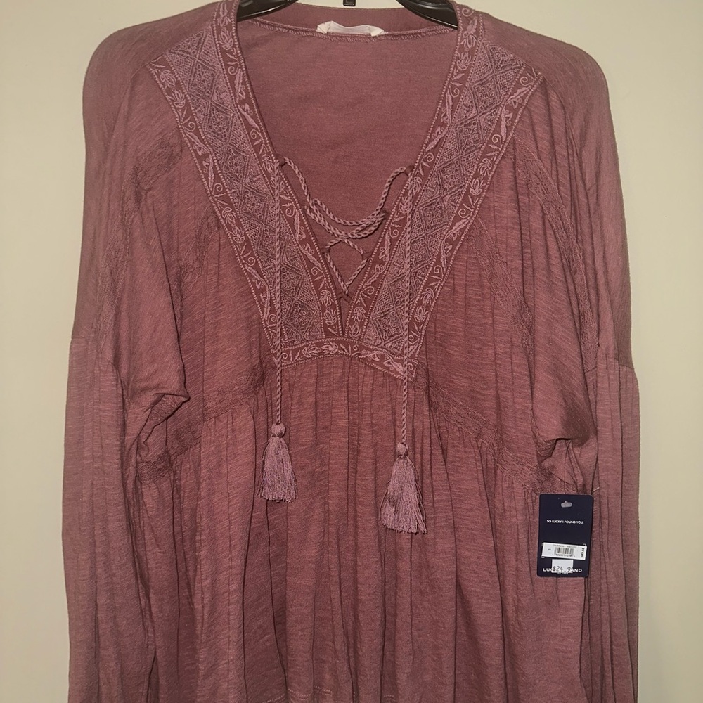 Lucky Brand Dusty Rose Bohemian Tunic